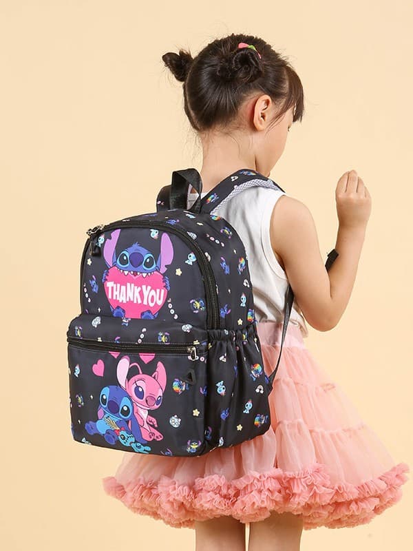 Export Stitch Cartoon Backpack 4-Piece Set Kids School Bag Large Capacity Boys Girls Double Shoulder Backpack