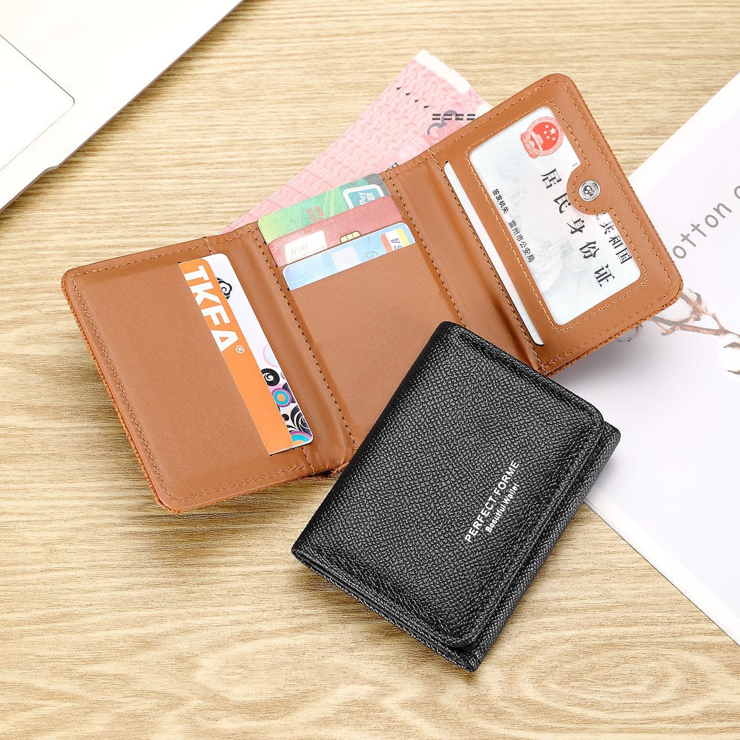 Cross-Border Popular Women's Wallet, Short Style, Minimalist Design, Multiple Card Slots, Large Capacity Card Holder, Coin Purse, Multifunctional Wallet