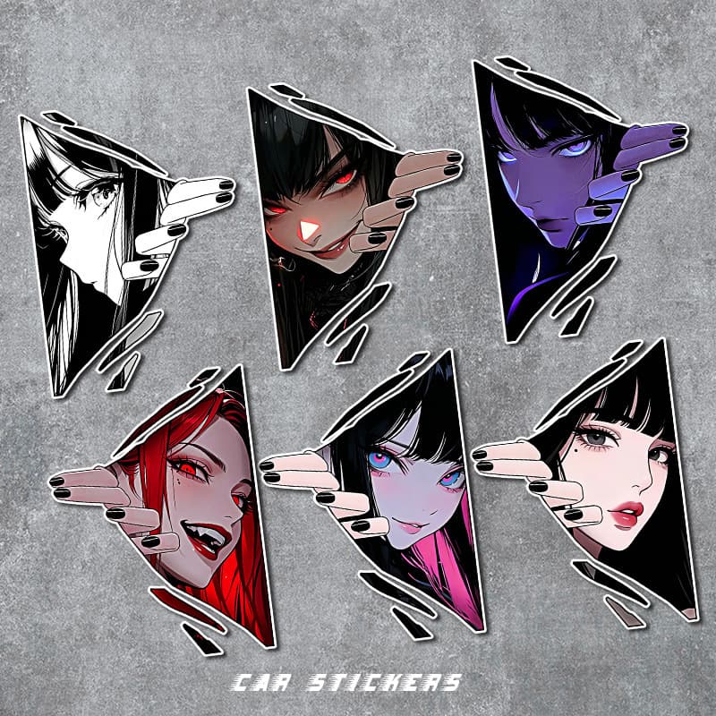 JDM Anime Girl Car Sticker Electric Motorcycle Body Decoration Rear Scratch Cover Sticker