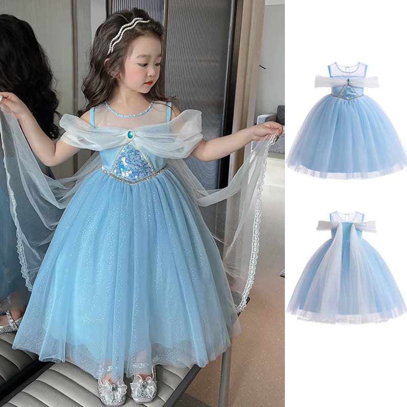 Elsa Princess Dress Girls Summer Elsa Dress New Frozen Elsa Dress Children's Summer Dress