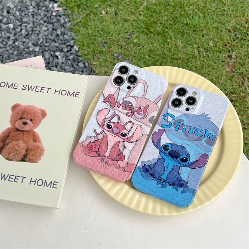 Cartoon Stitch suitable for Apple 16/15promax mobile phone case iphone12 couple 11 film case 14p hard