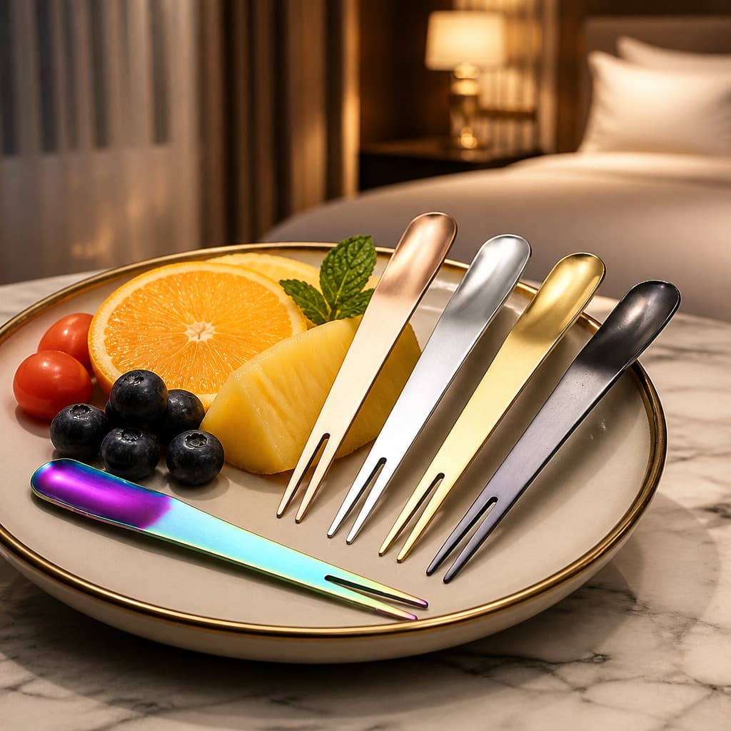 Creative Stainless Steel Fruit Fork Multi-Function Cake Fork Spoon Combo Salad Dessert Spoon Fruit Fork Cross-Border Fork