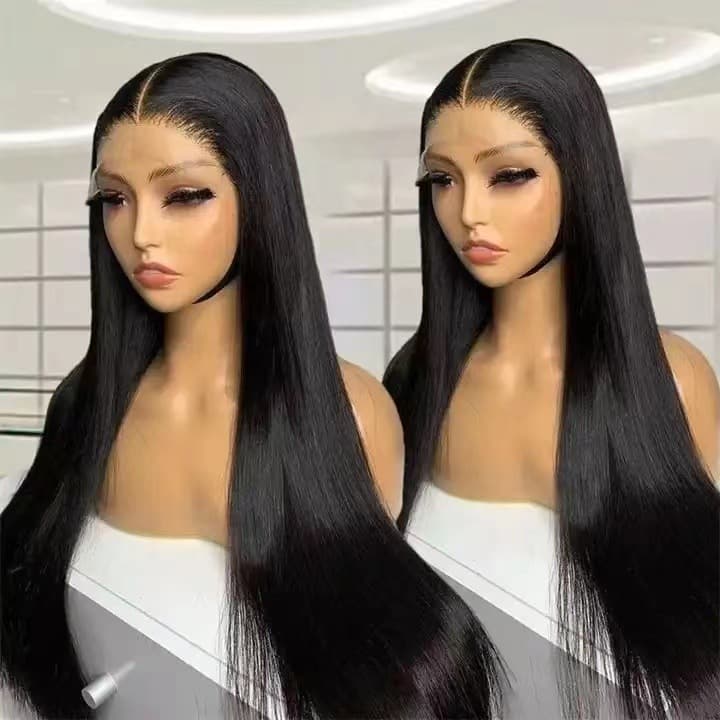 Front Lace Wig Full Cap Long Straight Hair 4x4 Lace Front Wig European and American Long Straight Hair In Stock