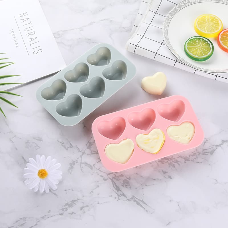 Six-Cavity Heart Mousse Chocolate Silicone Mold Valentine's Day Chocolate Cake Mold DIY Handmade Baking Mold