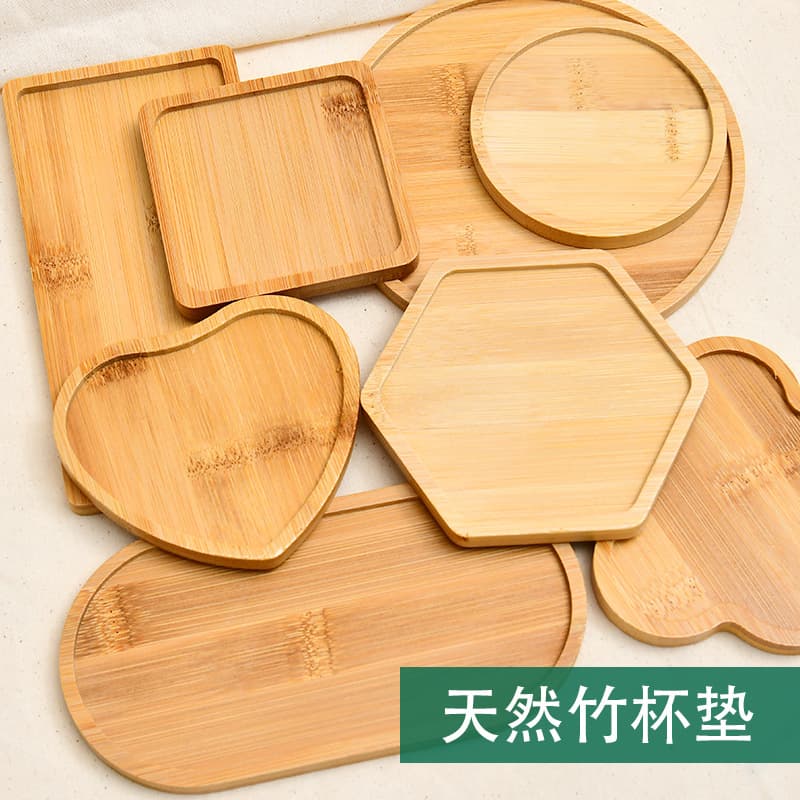 Creative DIY Mosaic Heat-Resistant Coaster Kit, Bamboo Wood Square Round Table Mat Tea Table Base