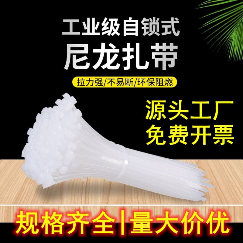 Self-Locking Nylon Cable Ties Bulk Wholesale Manufacturer Produced White Plastic Bundling Wire Ties National Standard Black Cable Management