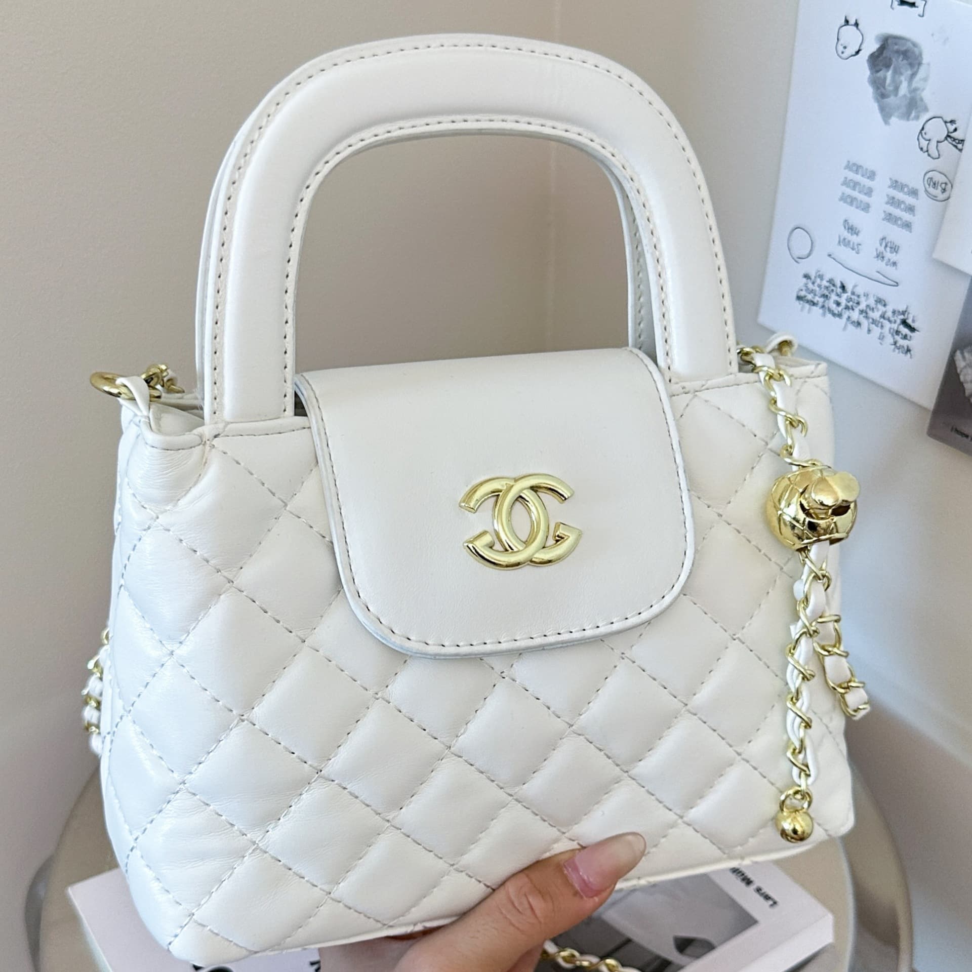 New Cross-Border Trade Small Fragrance Style Diamond Grid Handbag for Women, High Appearance and Temperament Chain Single Shoulder Crossbody Bag for Commuting