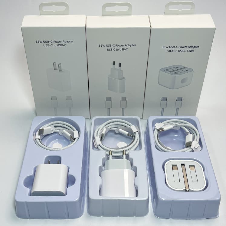 Suitable for Apple 16 mobile phone PD35W British standard fast charging set USB-C braided cable Apple 17 charger US standard