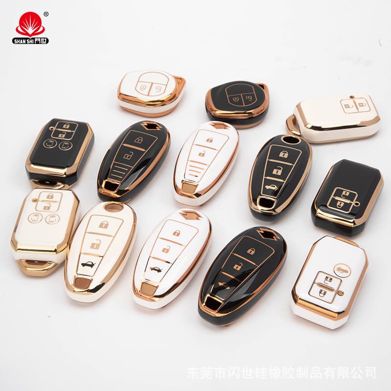 Suitable for Suzuki S-Cross Swift SX4 Key Shell TPU Gold Edge Ignis Jimny Car Key Cover