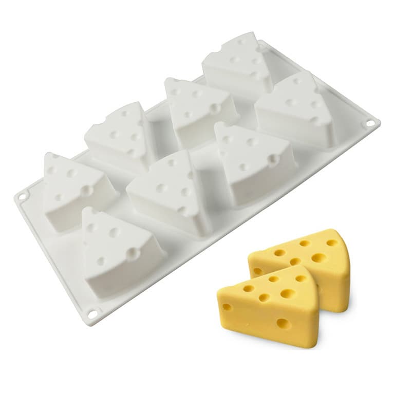 8-Cavity Cheese Silicone Mold DIY Chocolate Mousse Cake Handmade Soap Sugar Baking Household Tools