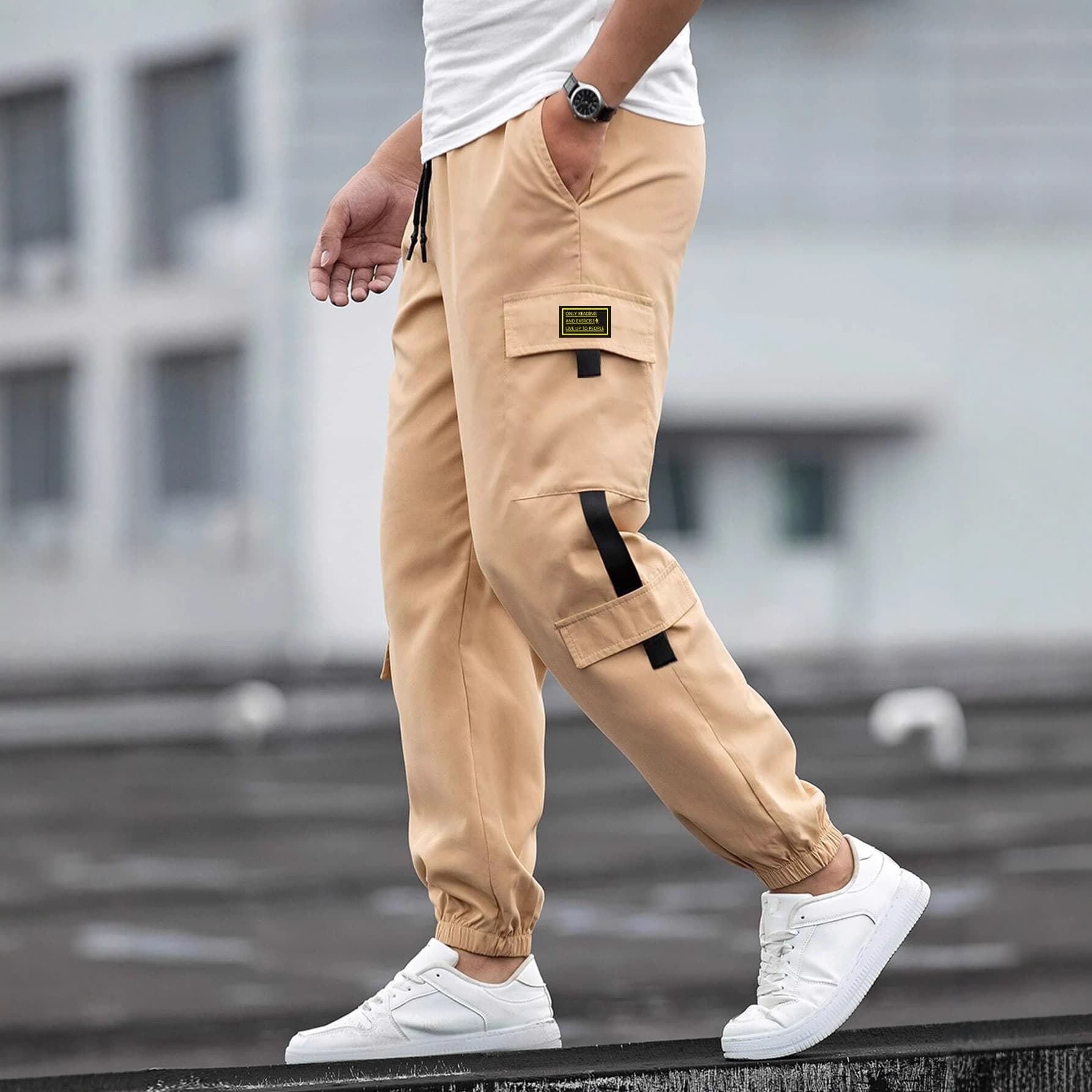 New Cross-Border Men's European and American High-Street Retro Jogger Pants Casual Cargo Pants