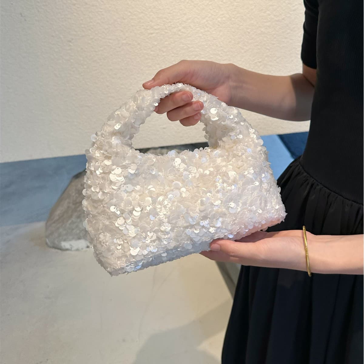 2025 New Design Sweet Goddess Sequin Handbag Chain Crossbody Women's Bag Handmade Bag Luxury Niche Women's Bag