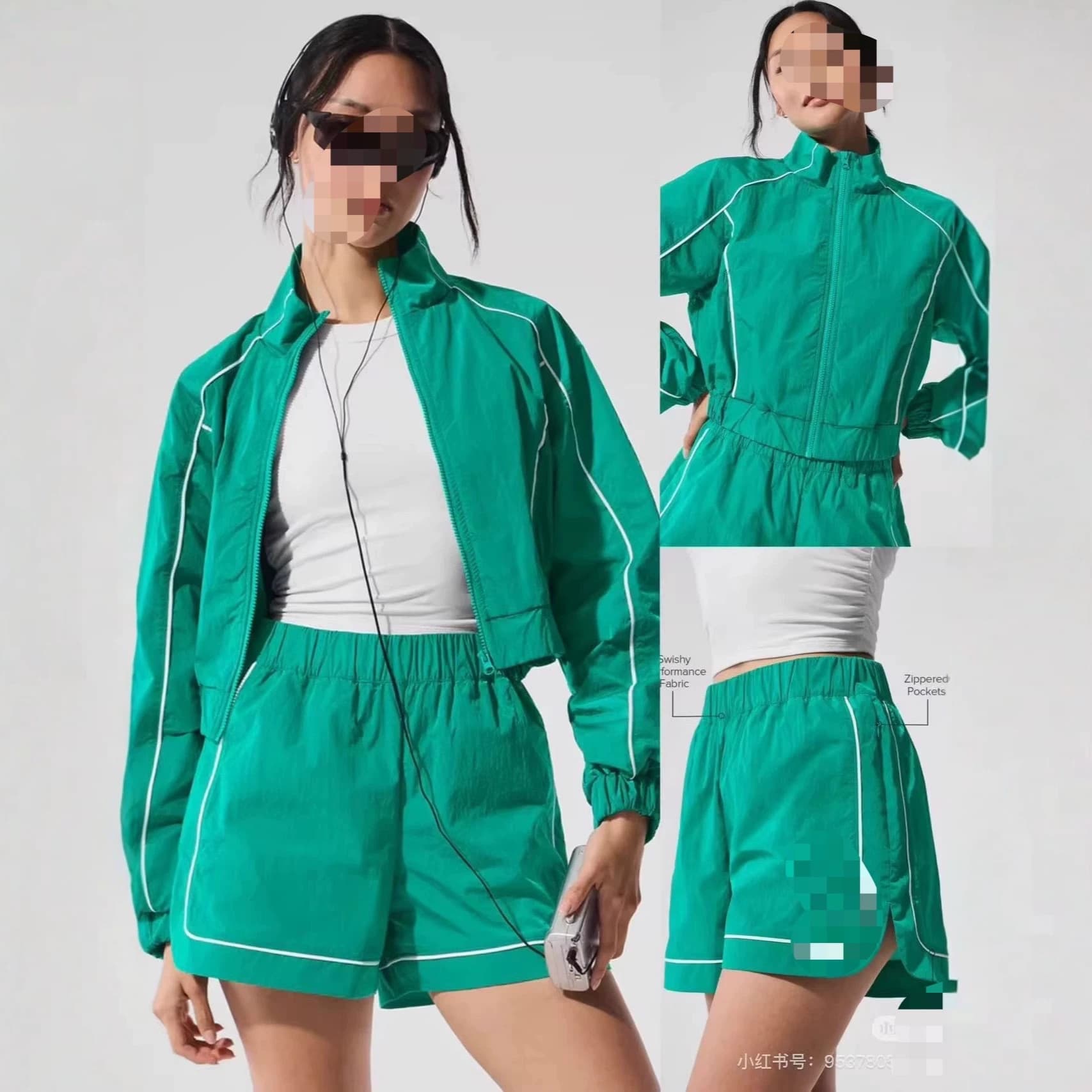 A-Style Correct Version American-European Sports Set Stand Collar Jacket Casual Athletic Set