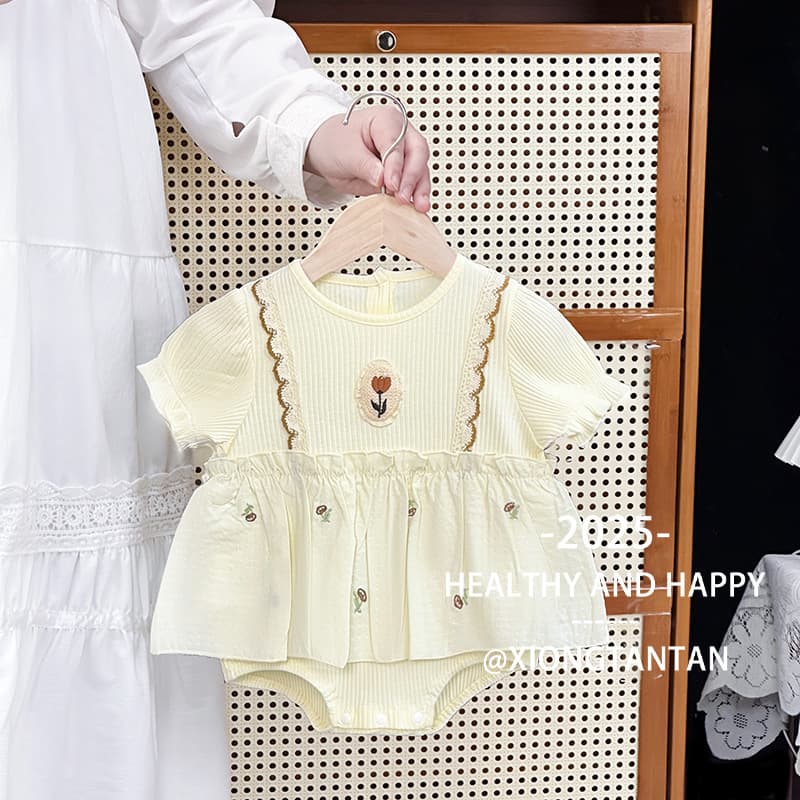 Baby clothes, summer dress, baby girl's super cute 100-day one-year-old princess skirt, summer thin jumpsuit