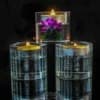 Direct sales crystal butter lamp bases, Heart Sutra and Great Compassion Mantra inscribed crystal candle holders with stands