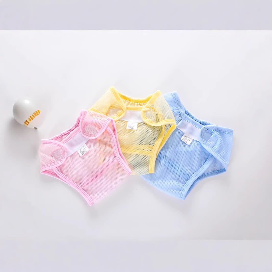 Baby mesh diapers, children's solid color summer ultra-thin breathable diaper pants, newborn diaper covers, diaper pads, mesh pants