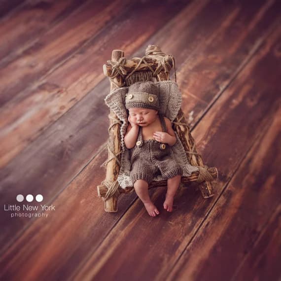 New European and American Studio Children's Photography Outfit Newborn Knit Set Baby Photo Clothes Linen