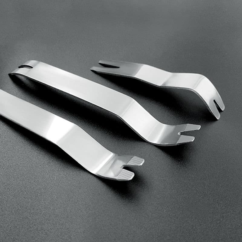 Car Audio Clip Remover and Pry Tool Set: Stainless Steel Pry Bars for Interior Dashboard and Trim Removal