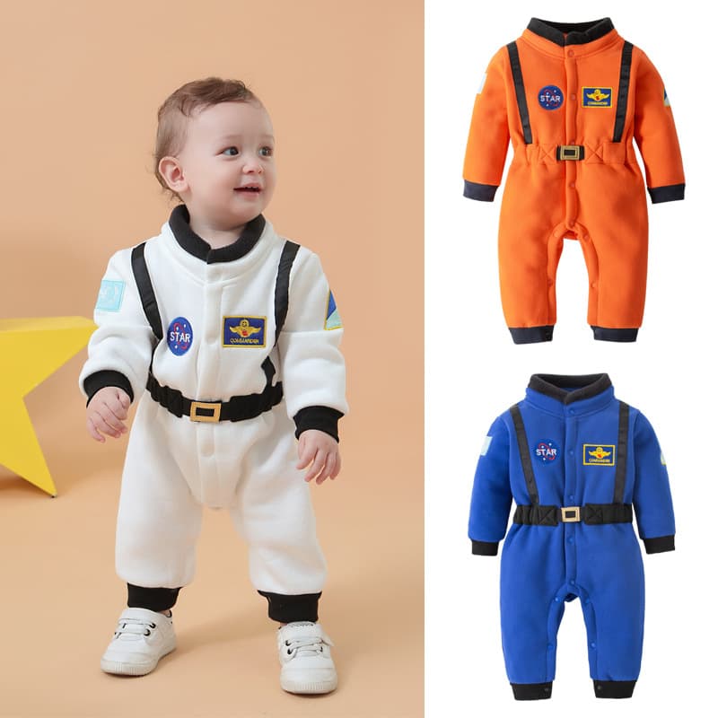 Baby Astronaut Costume Space Suit Baby Boy Long Sleeve Romper Festival Outfit Star Spaceman