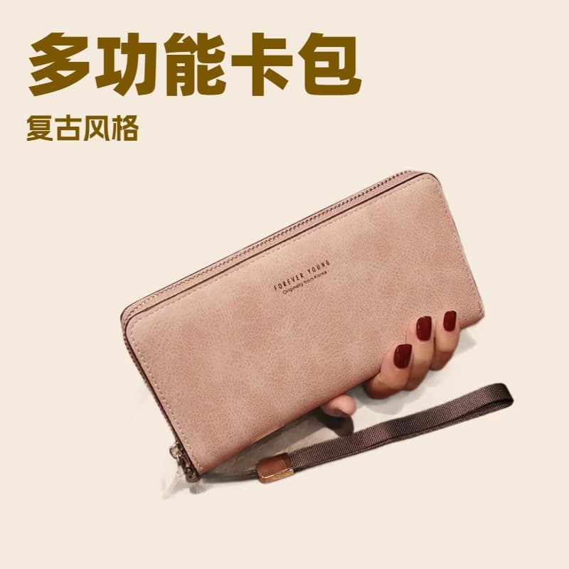 2026 Women's Hand Long Wallet Handbag Multifunctional Card Holder Mobile Phone Bag Coin Purse Women's Wallet Zipper Type