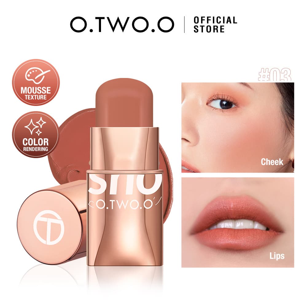 O.TWO.O Blush Cream SC049 Silky Soft Contour Enhance Complexion Natural Nude Makeup Blush Stick Makeup