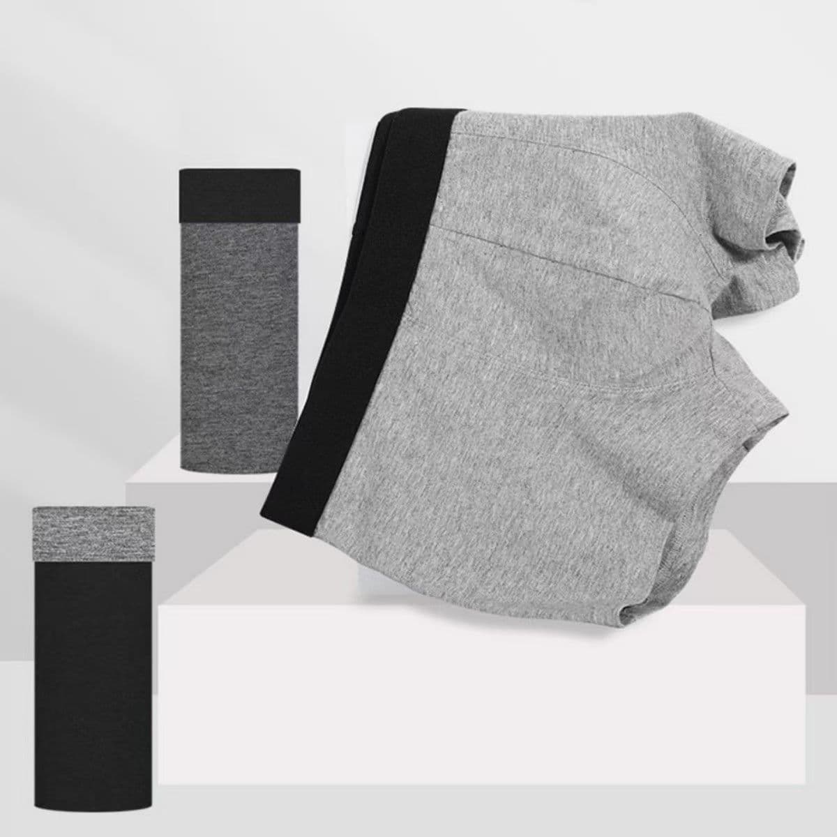 Men's Underwear Solid Seamless Loose Fit Boxer Briefs Comfortable Breathable Antibacterial Mid-Waist Cross-Border Wholesale Men's Underwear