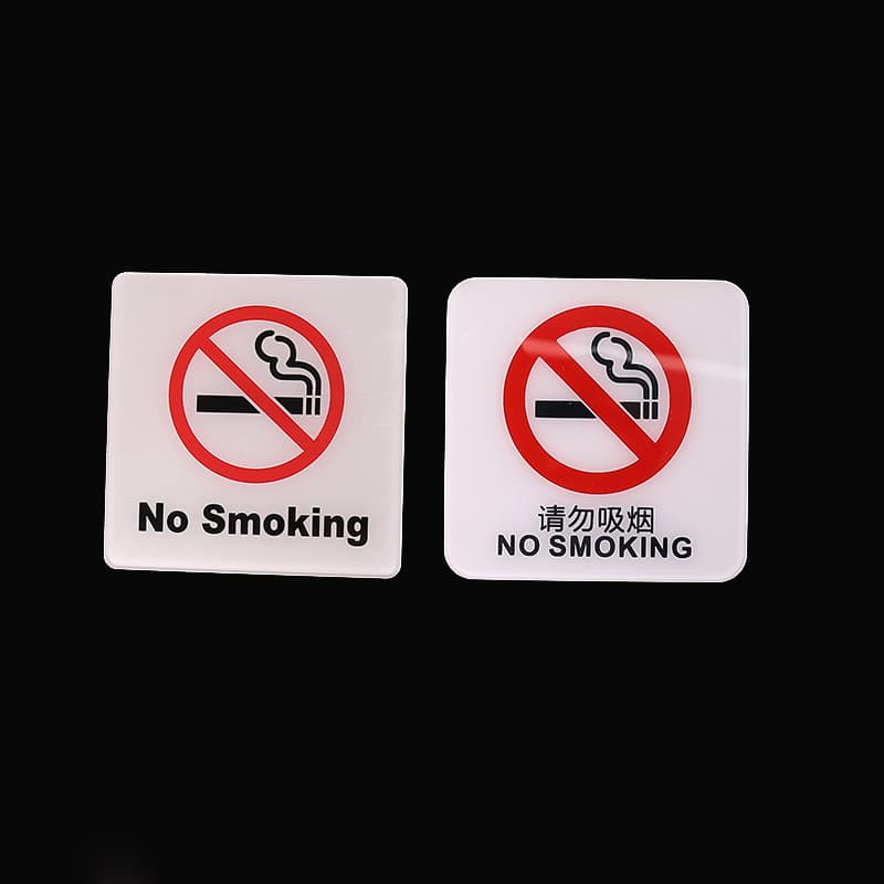 Acrylic No Smoking Signage Hotel Scenic Spot Restroom Wall Stickers High-end Creative Stickers Ready Stock Factory Direct Supply