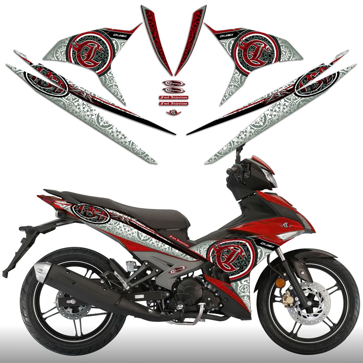 Suitable for Yamaha Y15/Y15ZR Modified Full Car Body Custom Decals, Reflective Waterproof Scratch Protection