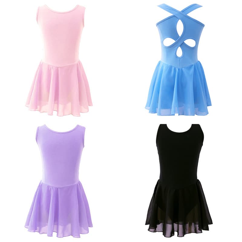 Cross-border Amazon Children's Dancewear Summer Camisole Girls' Body Training Leotard Ballet Skirt Export Dancewear