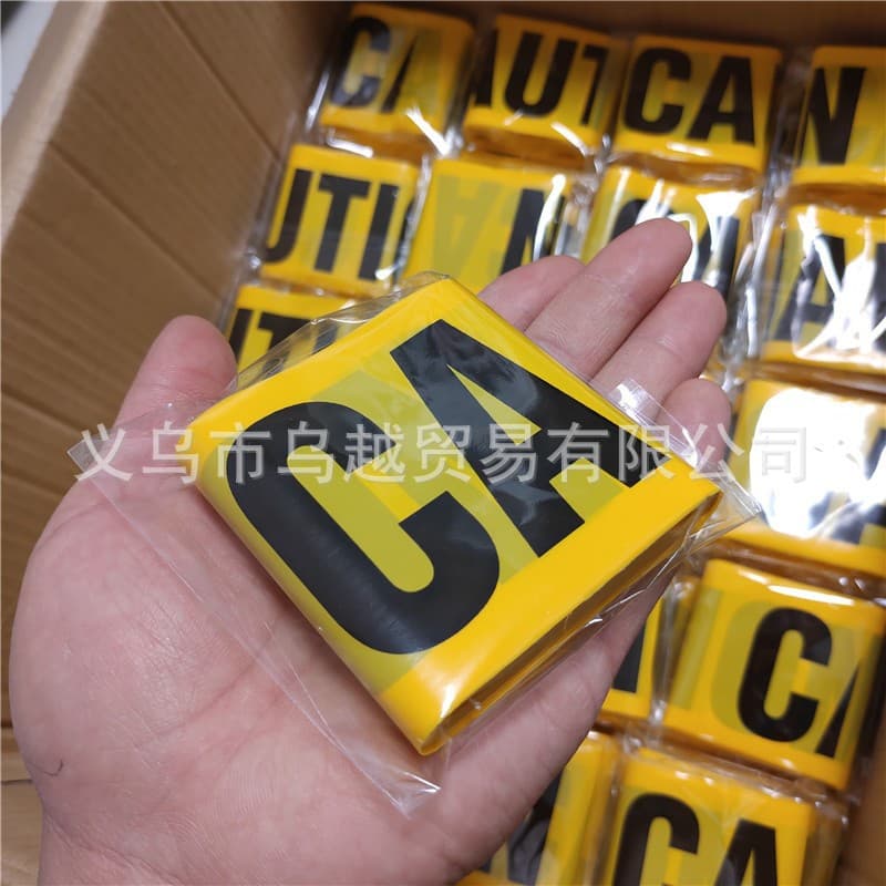 Halloween Caution Tape, Party Bar Decoration Bagged Barrier Tape, Thickened PE Caution Tape Yellow CAUTION