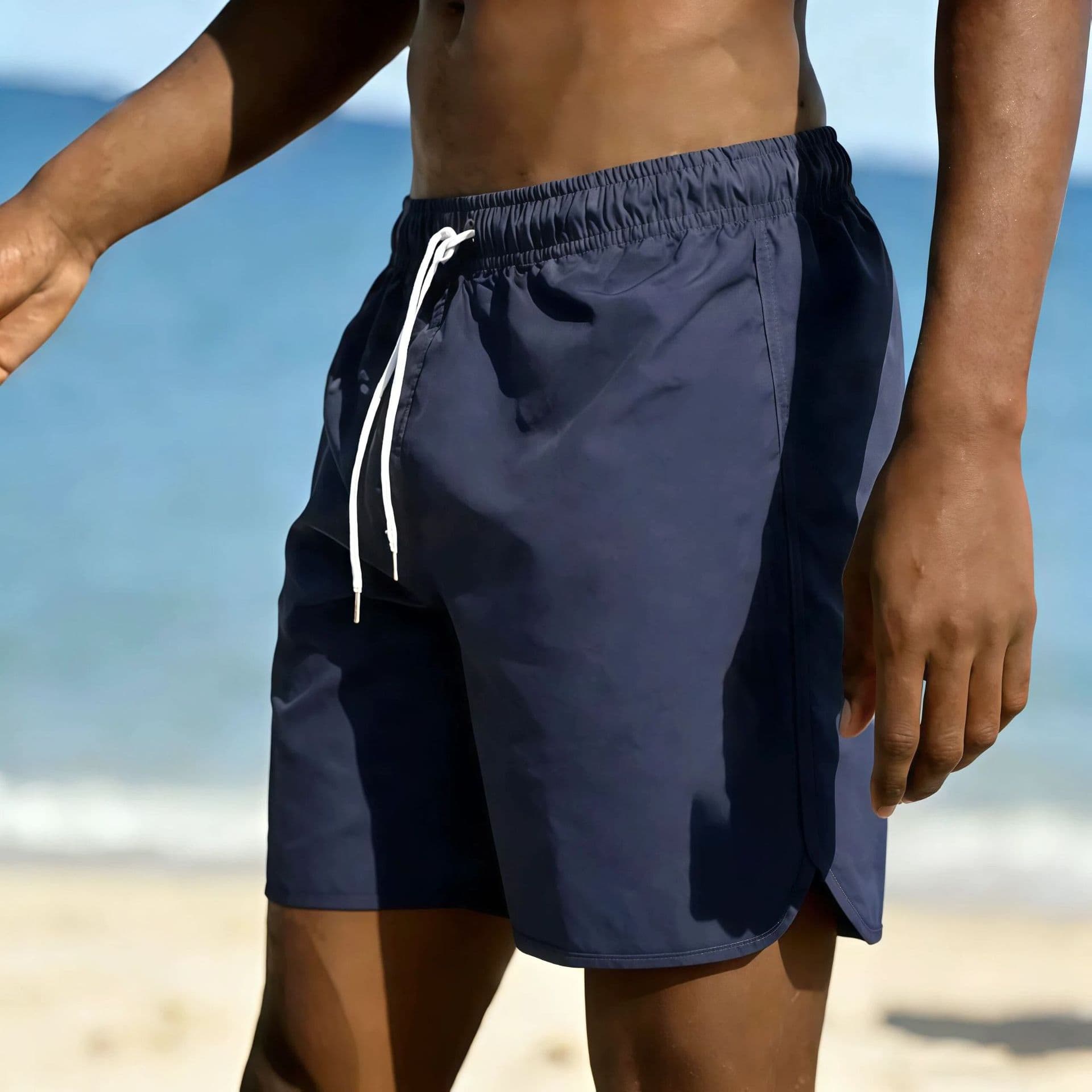 2026 cross-border foreign trade men's vacation swimming beach pants men's quarter shorts breathable quick-drying sports casual pants