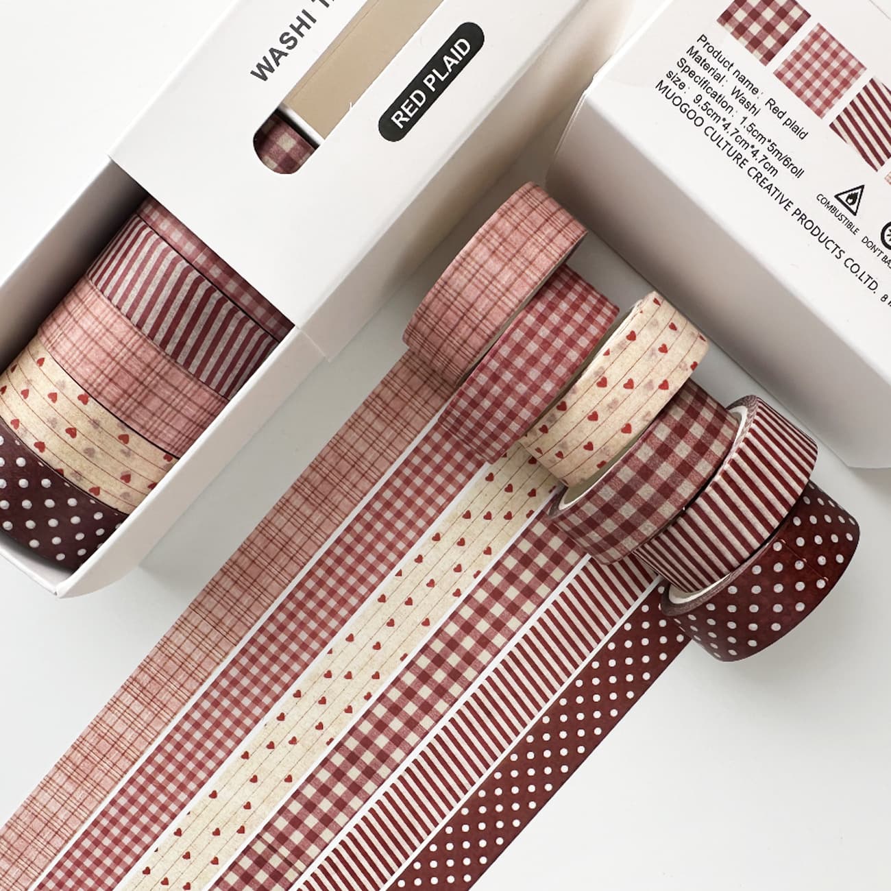 Retro plaid series pocket tape retro style sub-tape and paper tape boxed pocket decorative material
