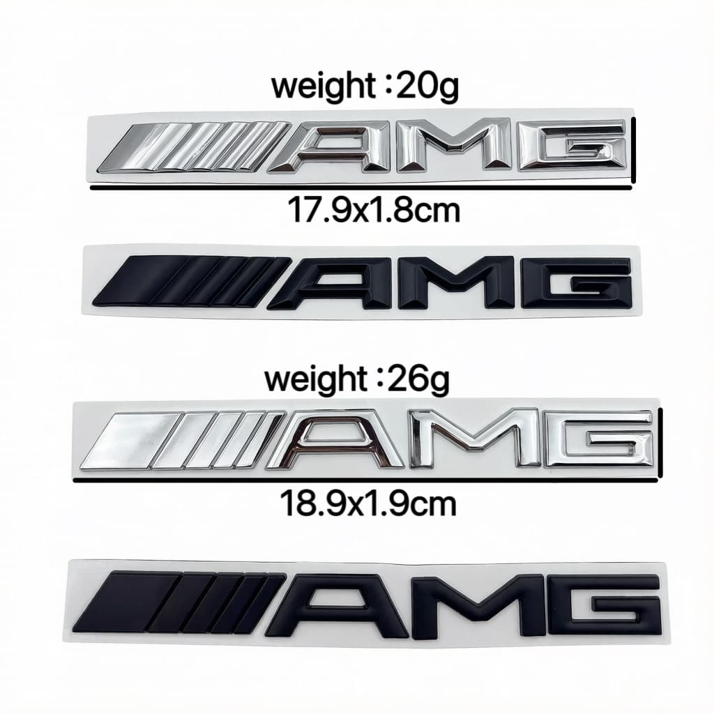 For Mercedes AMG Car Emblem Mercedes ///AMG Metal Sticker Badge Mercedes AMG Sticker Badge Silver Metal Decal