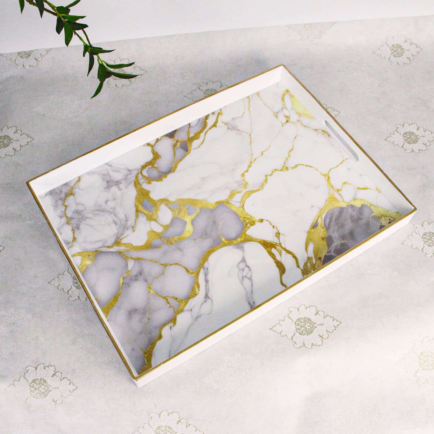 Cross-border Plastic Service Tray, Square Serving Tray for Hotel Wedding Decoration