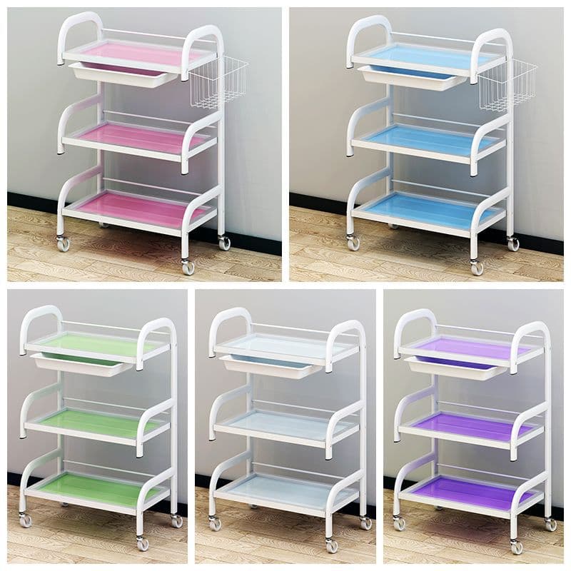 Beauty Trolley Storage Rack, Hairdressing Storage Cart, Beauty Salon Supplies, Multifunctional Movable Tool Cart