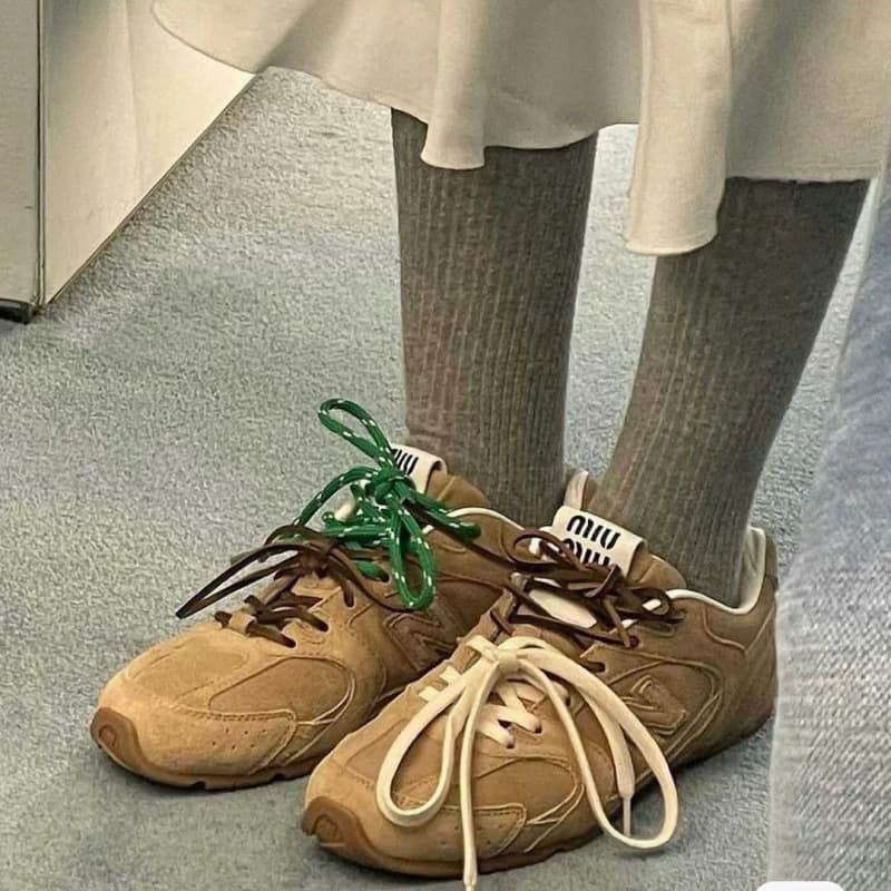 Putian Miu Miu MIUmiu × NB530 German Training Shoes Low-Top Dad Shoes Lace-Up Agassi Shoes Breathable Versatile Low Heel