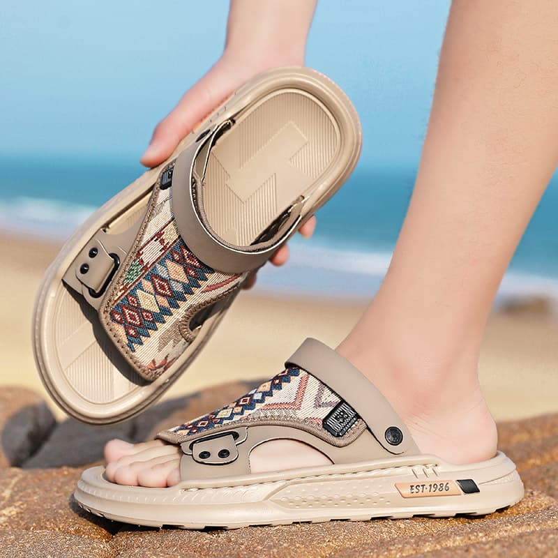 Men's Summer Sandals Outdoor Sports Trendy Driving Dual-Purpose Soft Sole Non-Slip Vietnam Beach Slippers Cross-Border