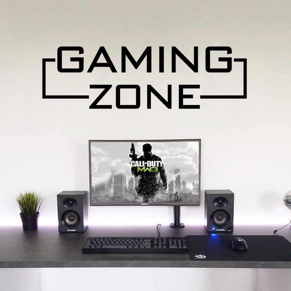 New Game Zone Art Game Carved Wall Sticker Boy's Game Room Bedroom Background Decoration Self-Adhesive Wall Sticker