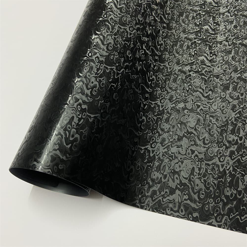Cross-border PET forged Metaverse black carbon fiber interior and exterior sticker rearview mirror full body color change film