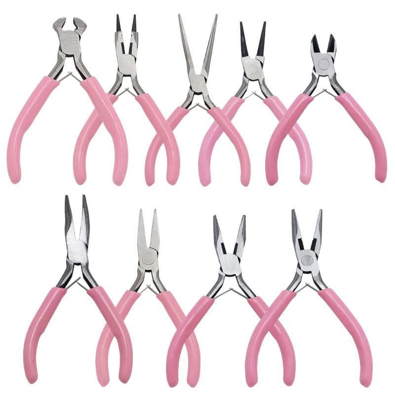 Mini Small Pliers Jewelry DIY Hand Tool Pliers Multi-Function Needle Nose Pliers Combination Pliers Round Nose Pliers Diagonal Cutters 5-inch