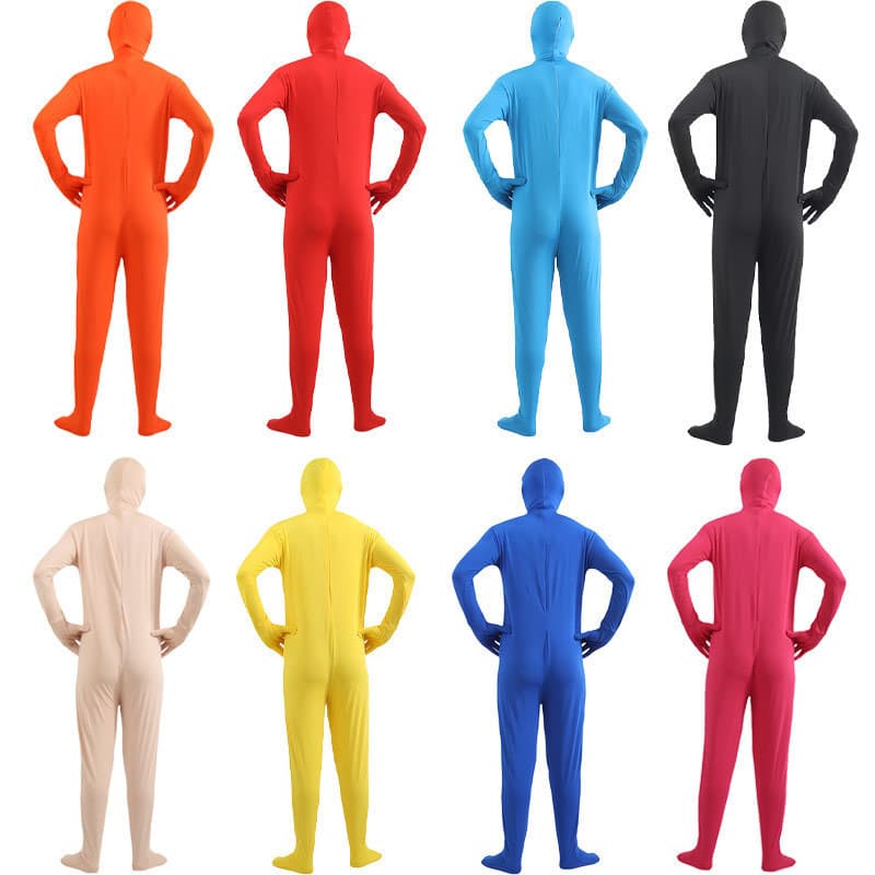 Halloween cosplay adult male solid color tight-fitting invisibility suit, black bodysuit, invisible man children's costume