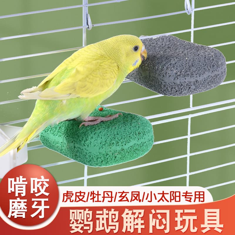 Budgie Parrot Toy Boredom Relief Chewing Cockatiel Bird Beak Grinding Stone Chew Stick Perch Supplies