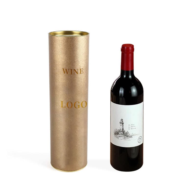 Guangzhou Professional Manufacturer Custom Red Wine Paper Can Cylinder Gold Foil High-end Round Packaging Personalized