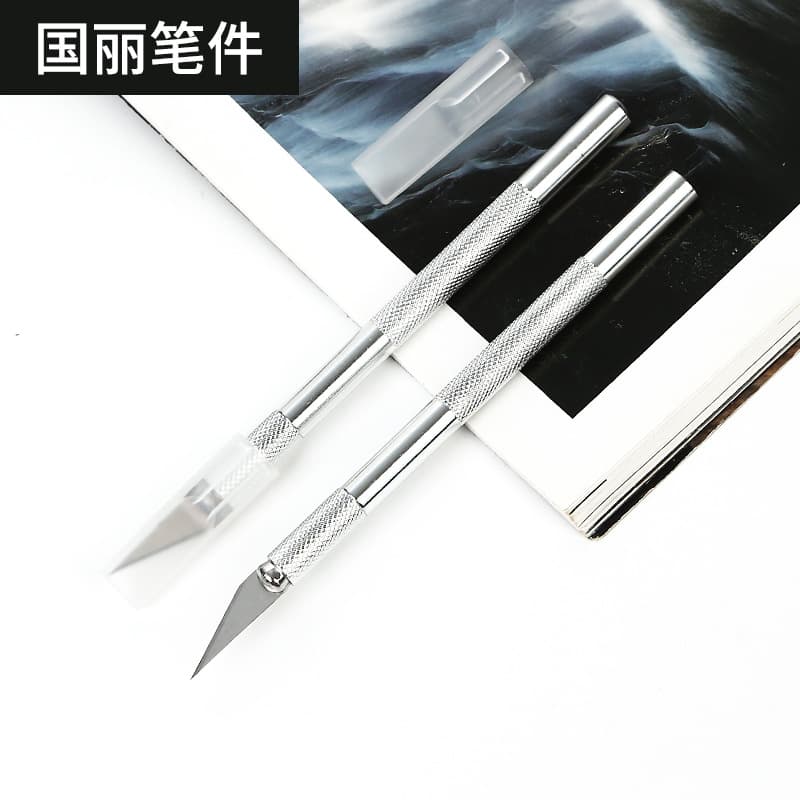 Wholesale hand-carving knives with aluminum alloy handles for crafting, journaling, model making, and mobile phone screen protector engraving.