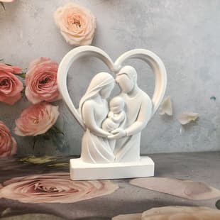 X1732 Family of Three Ornament Cement Plaster Mold DIY Silicone Mold