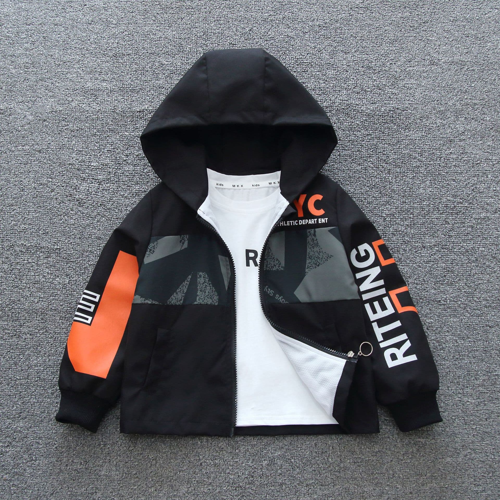 Children's Windbreaker with Hood Outerwear Windcheater Large Kid Workwear Unisex Popular Academy Style