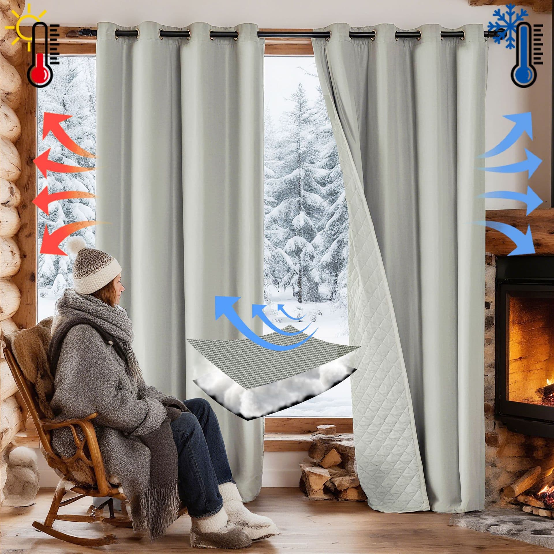 New Winter Cross-Border Cotton Curtains Windproof Warm Thick Insulation Cold-Proof Quilted Ready-Made Export Curtains
