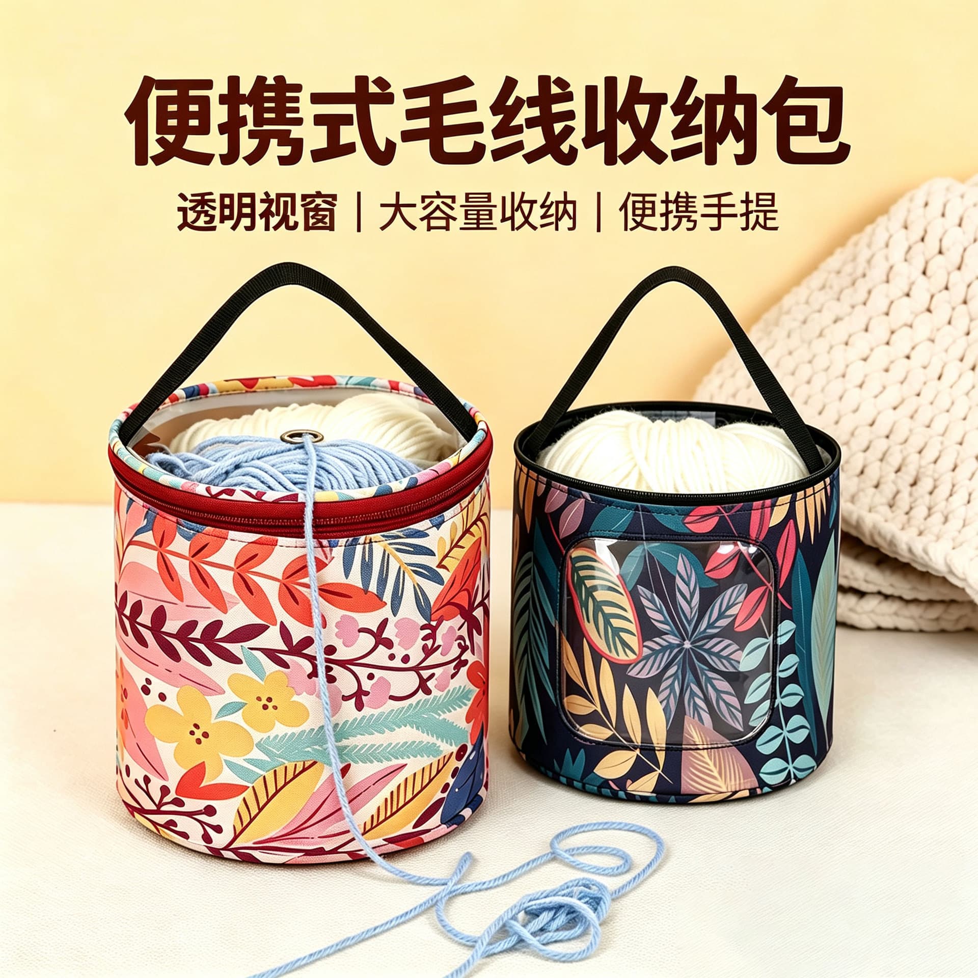 Cross-border Hot Selling Rustic Storage Bucket Home Yarn DIY Storage Box Large Capacity Cylinder Handmade Home Storage