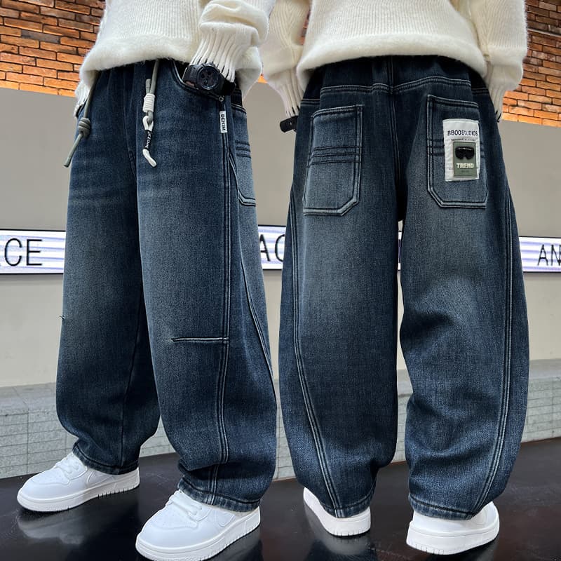 Boys' Jeans Spring/Autumn 2026 New Style, Mid-Large Size Denim Long Pants, Casual Kids' Trendy Pants