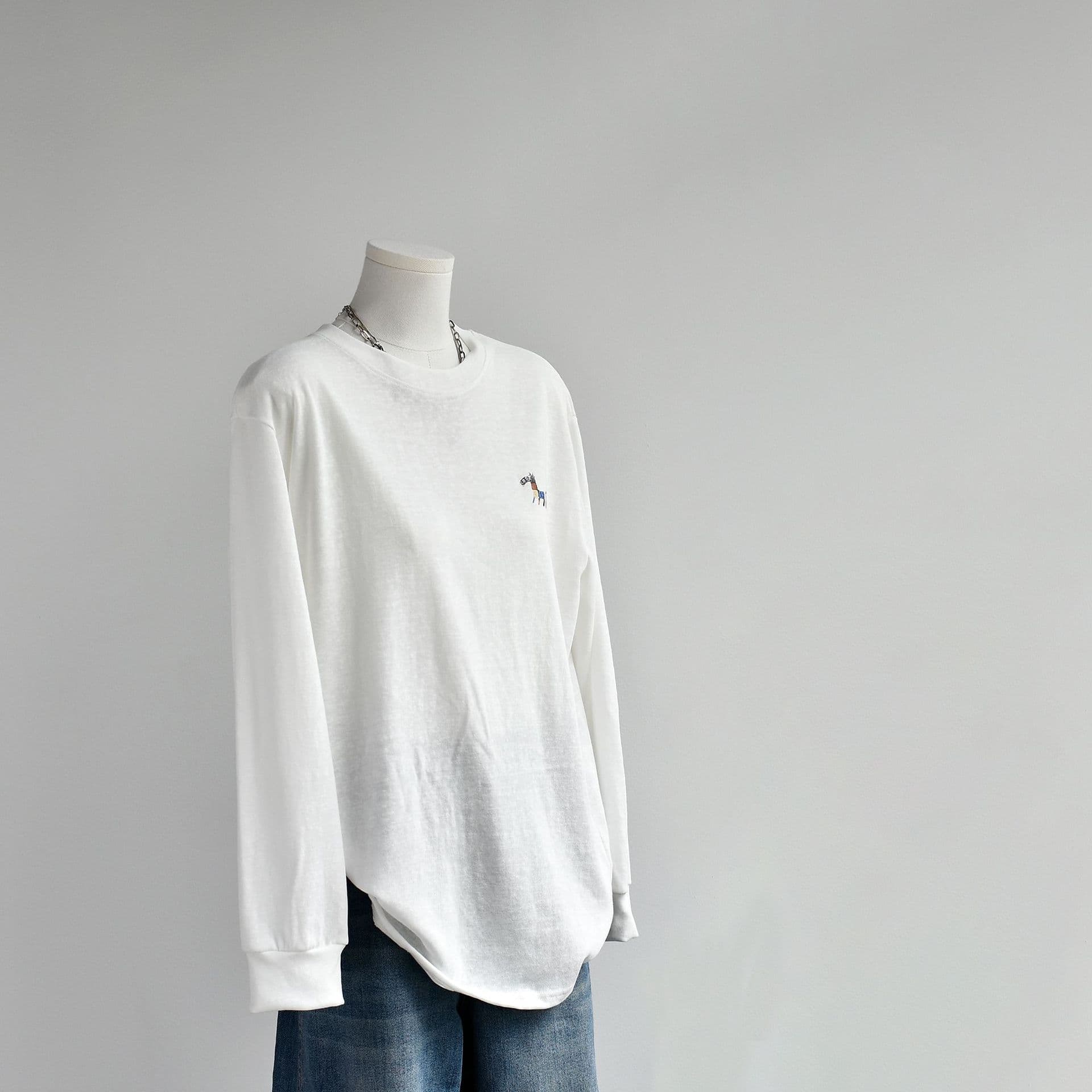 Slub Cotton Tee - 2026 New Style, Semi-Sheer Long Sleeve Mid-Length Tunic, White Top, Base Layer for Women